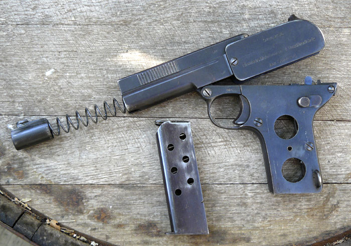 1907 Dreyse 7.65mm Pistol Dismantled