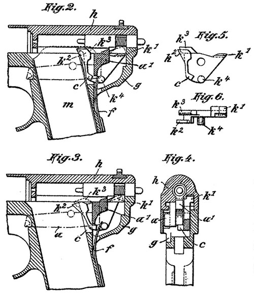 New Model Slide Lock Mechanism and Magazine Safety Patent Drawing