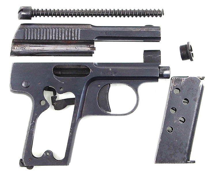 First Model Francotte Automatic Pistol - Fieldstripped