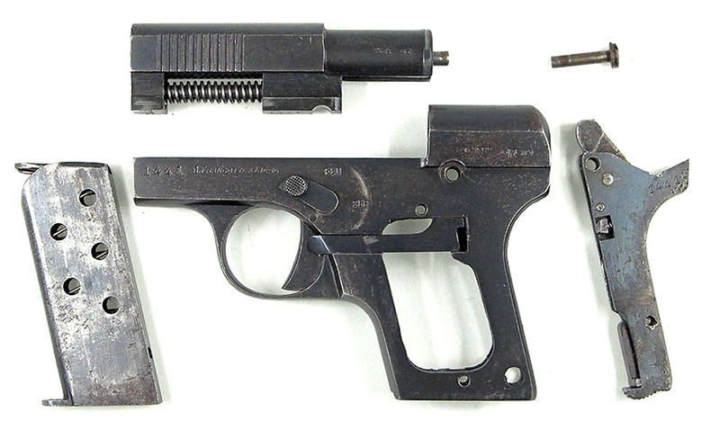 Second Model Francotte Pistol Partially Disassembled