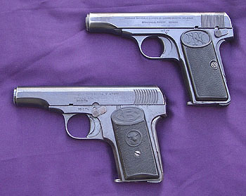 Browning 1910, top right; and Bufalo, bottom left