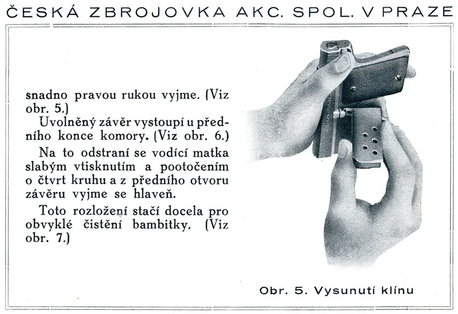 Page 11 of the Manual for the CZ-22 Pistol