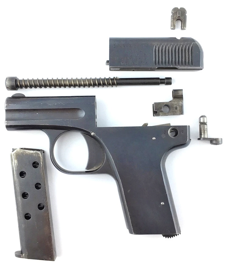 CYKA pistol field-stripped