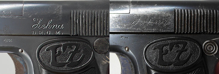 Early and Late First Variant Zehna Pistols