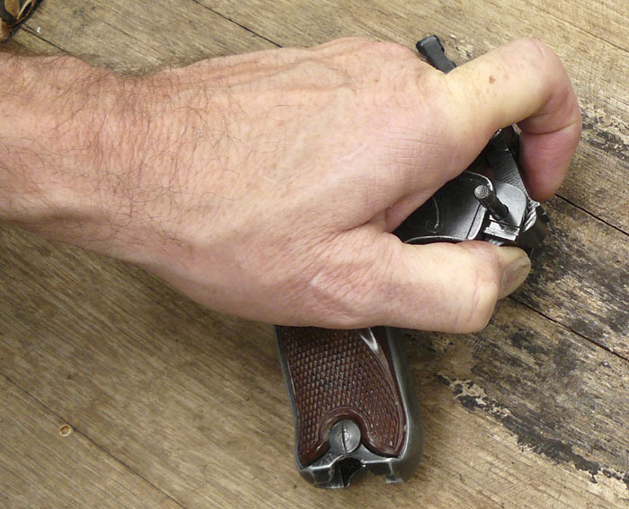Insert the toggle pin