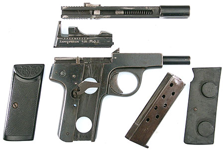 Model II Langenhan Pistol - Field Stripped