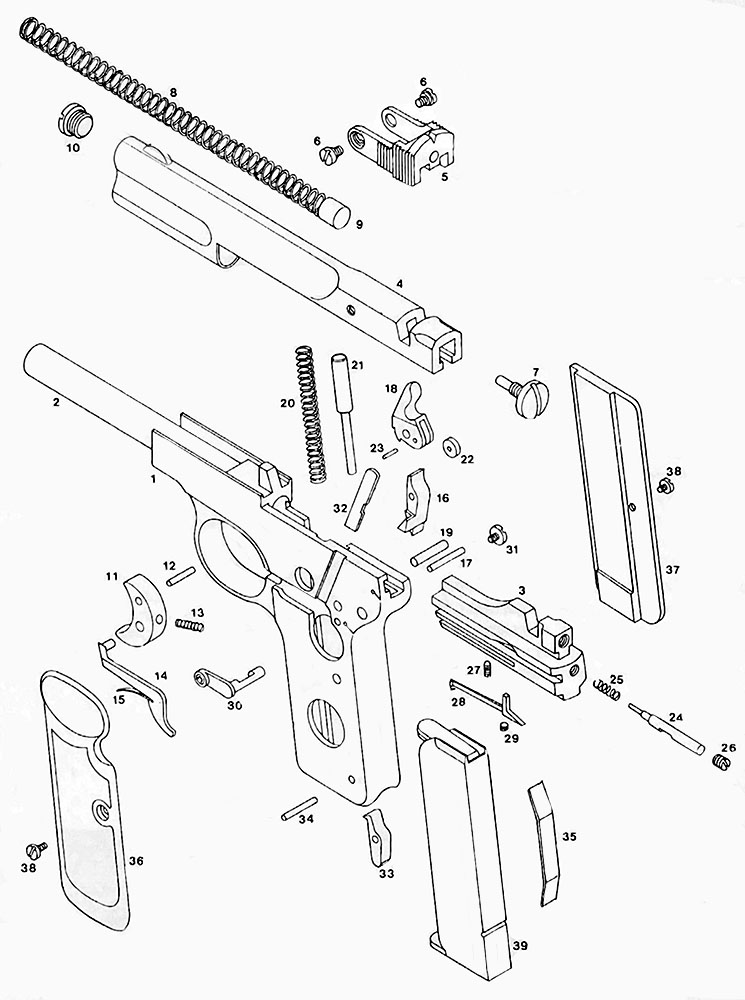 Friedrich Langenhan Model 1 exploded view