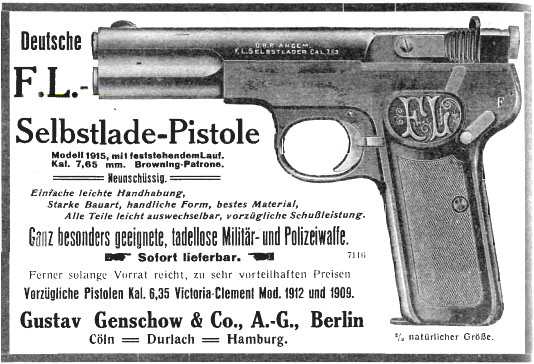 Gustav Genschow & Co. advertisement - 25 March 1915 issue of Waffenschmied.