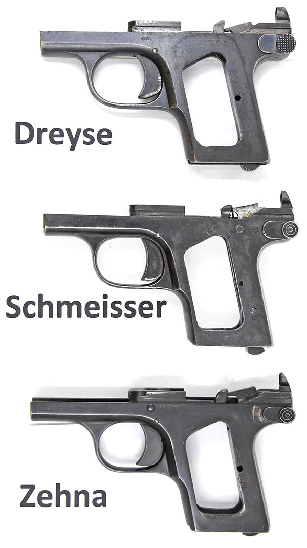 Dreyse, Schmeisser, Zehna frame comparison