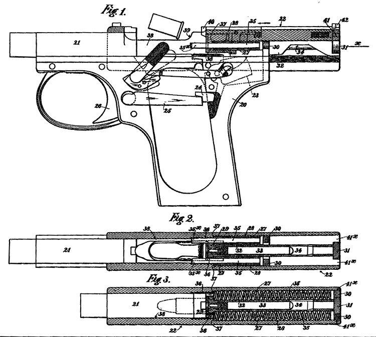 Webley & Scott M1912 6.35mm Pistol - British Patent 1910-20367