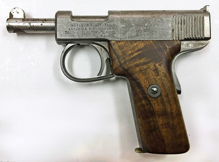 Webley & Scott .32 Caliber Prototype Pistol - no serial number - circa 1914