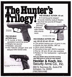 Heckler & Koch Ad from American Handgunner, Sept/Oct 1976
