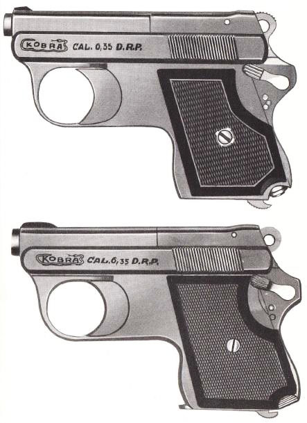 Variants of the Kobra pistol as shown in Pawlas, Pistolenatlas