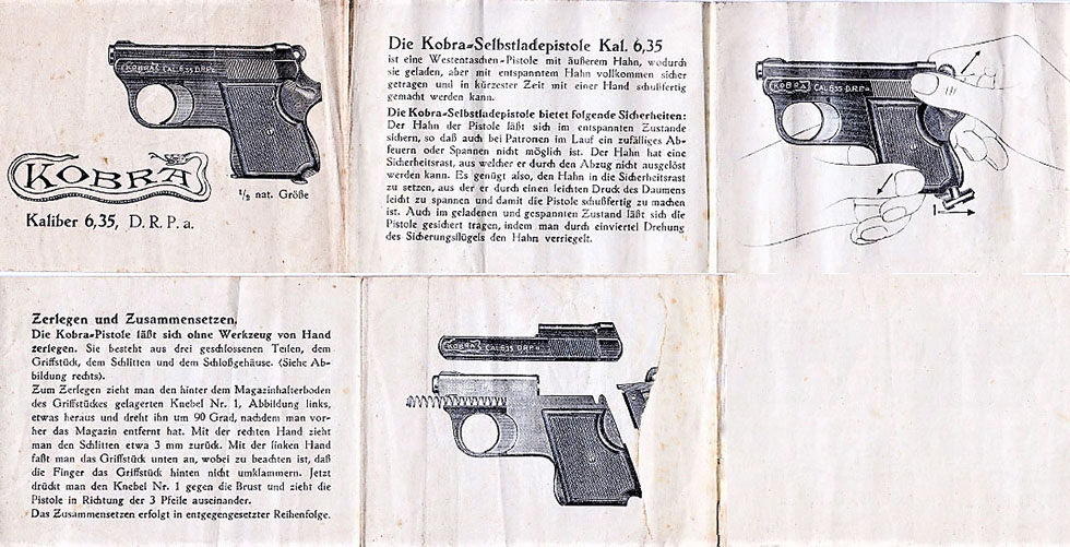 Original Instructions for the Kobra Pistol