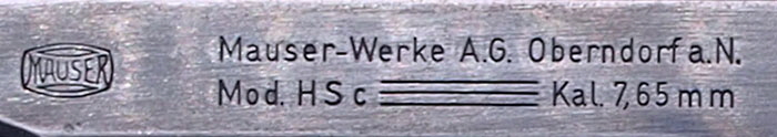 Mauser-Werke A.G. Oberndorf a.N. - Mod. HSc Kal.7,65 mm