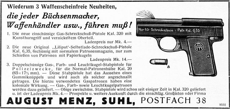 Menz Advertisement from Der Waffenschmied