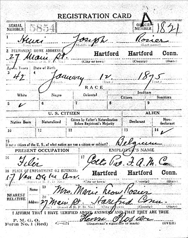 WWI Draft Card