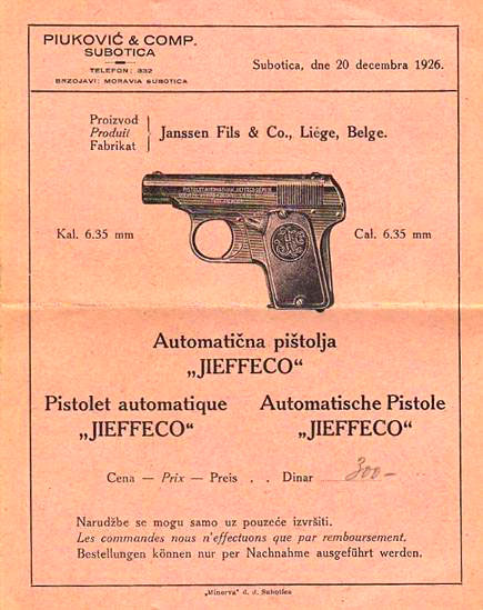 Piukovic & Co. Price List - From the collection of Vaclav Vriesen