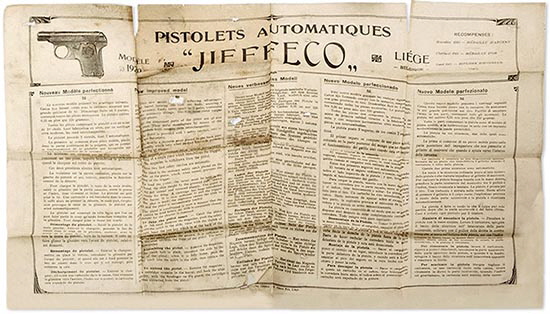 Instructions for 1920 Jieffeco Pistols