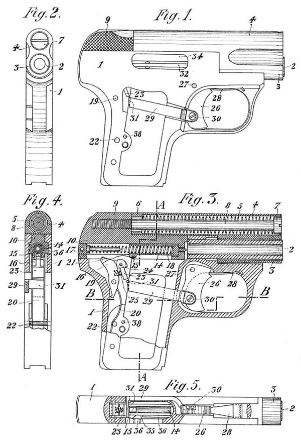 Belgian Patent 204029 - Figures 1 - 5