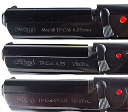  Walther TP - Slide Inscriptions