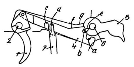 Patent Drawing Showing Hammer Cocked for Single-Action Fire