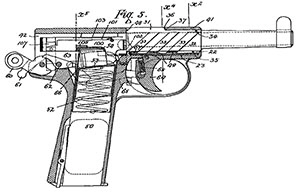 Webley & Scott M1906 Patent Drawing - British Patent 1906-13570-pat-drwg-S
