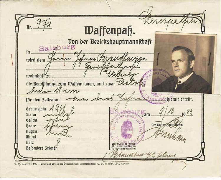 Waffenpass from 1933