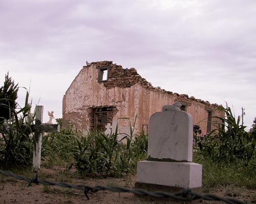 Original building, Church of Santa Rosa de Lima.  Copyright 2000 Sybil Vosler.