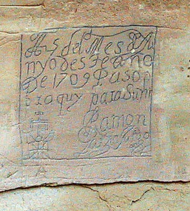 Ramon Garcia Jurado Inscription at El Morro, N.M. (1709)